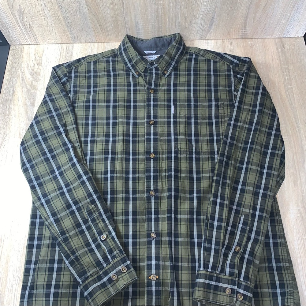Green carhartt relaxed fit flannel